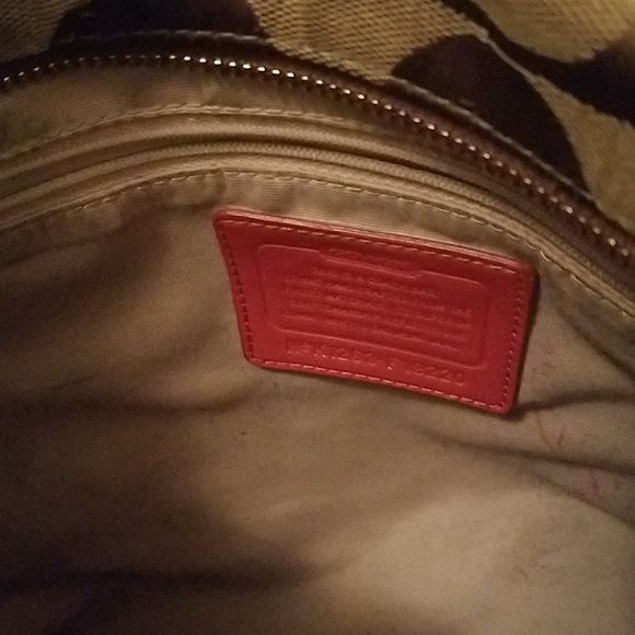 Coach signature brown with melon stripe bag - Picture 3 of 4